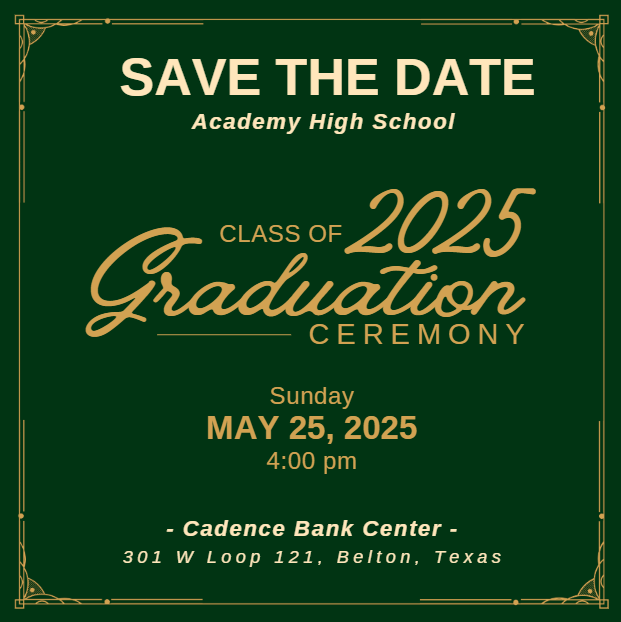  Graduation is May 25th